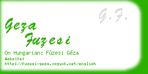 geza fuzesi business card