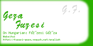 geza fuzesi business card